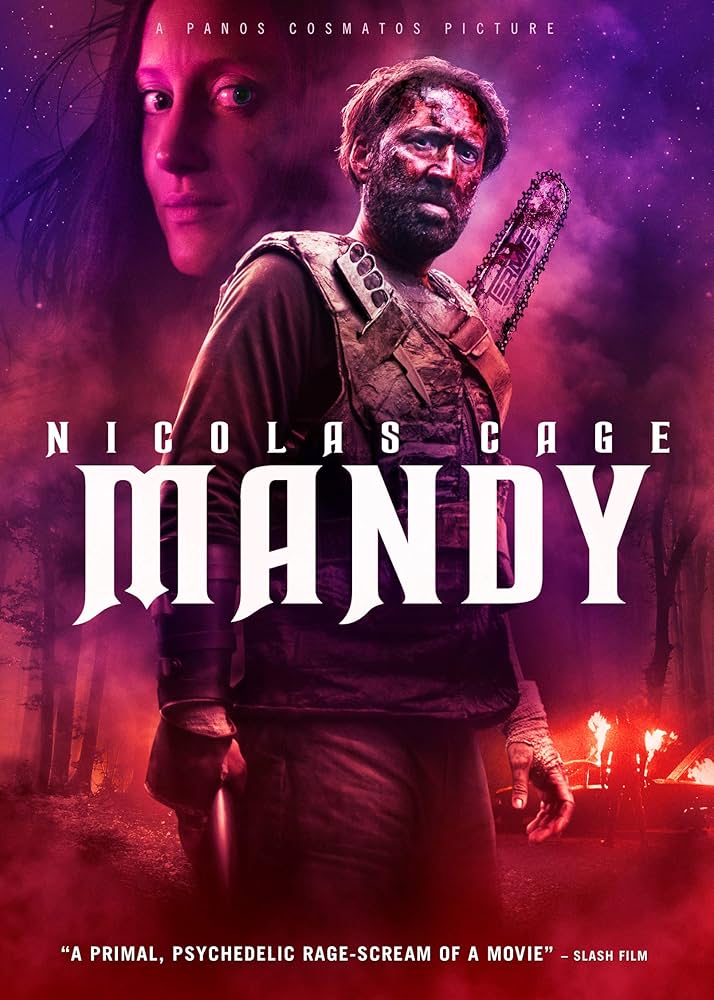 Cartelera oficial de Mandy: El Infierno en Celuloide o Cómo Cosmatos Convirtió un Presupuesto de Garage en una Pesadilla Psicodélica