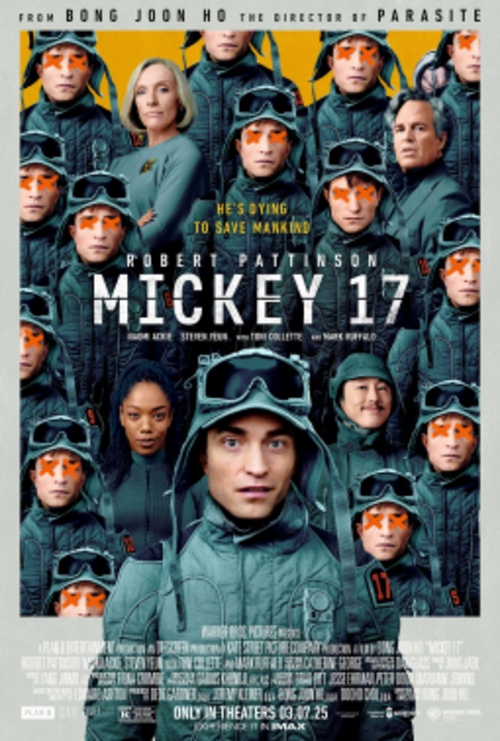 Cartelera oficial de Mickey 17: La comedia existencial de la explotación laboral espacial